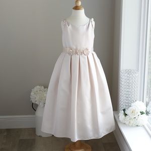 Girl's Size 10 Formal Dress Blush Pink Satin Flower Girl Special Occasion